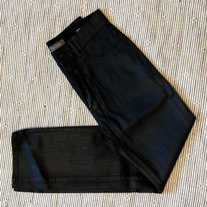 DL1961 Patti High Rise, Straight Leg Coated Black Jeans